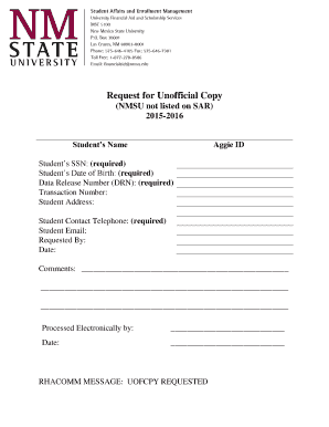 Request for Unofficial Copy