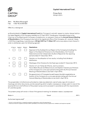 Capital International Fund Proxy Form