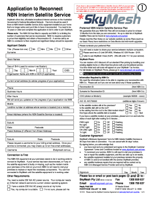 Fillable Online skymesh net SkyMesh Application Form - Nbn Second ...