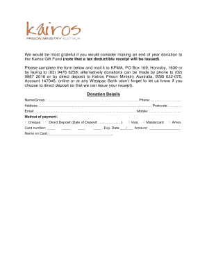 Kairos Gift Fund Donation Form