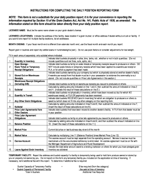 Daily Position Reporting Form