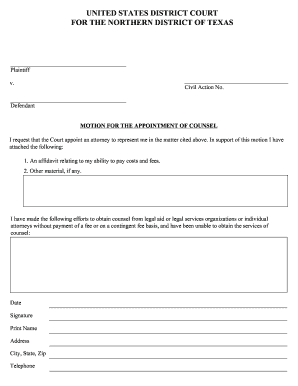 Motion for Appointment of Counsel