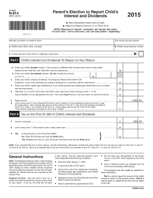 Parent's Election to Report Child's Interest and Dividends