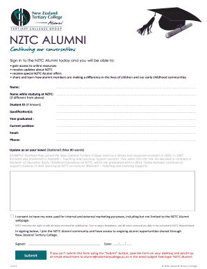 NZTC Alumni Update Form