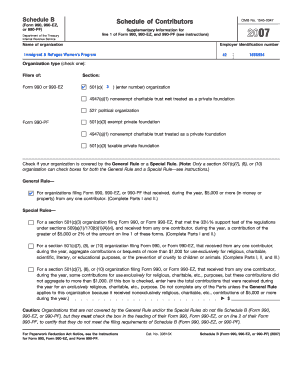 Schedule B Form 990