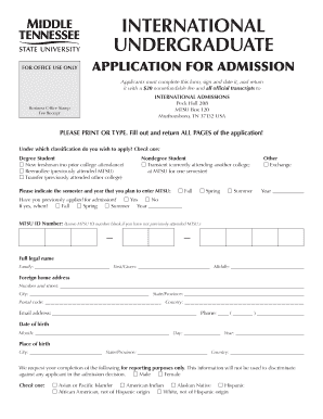 International Undergraduate Application for Admission