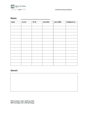 Overtime Registration Form