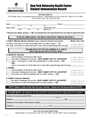 Nyu immunization records - Student Immunization Record Form.qxd - w4 stern nyu