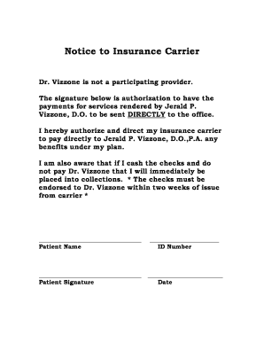 Notice to Insurance Carrier