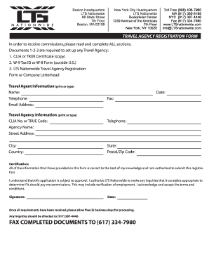 Travel Agency Registration Form