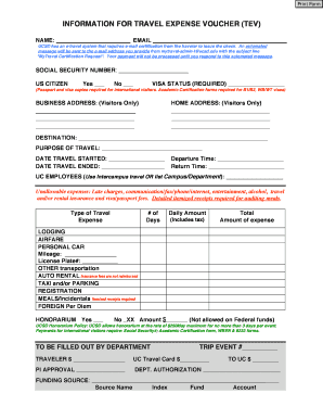 Travel Expense Voucher