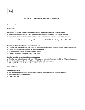 Travel Expense Claim Form