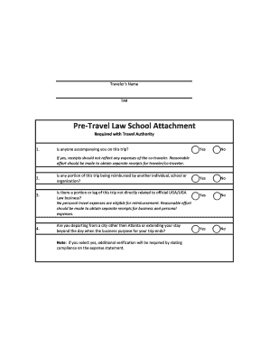 Travel Expense Reimbursement Form