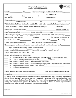 Veteran's Request Form