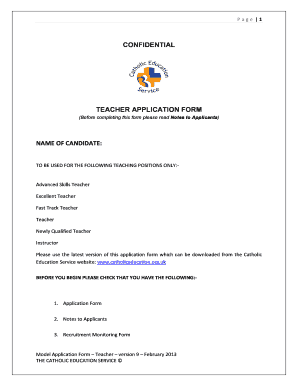 Teacher Application Form