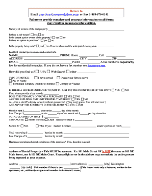 Washington Eviction Notice Form