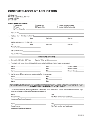 Futures Account Application and Customer Agreement