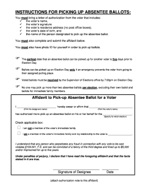 Absentee Ballot Pickup Authorization