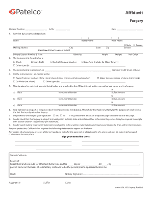 Affidavit of Forgery