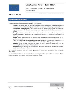 Erasmus+ Youth Mobility Application Form