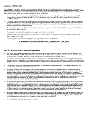 Optional Application for Federal Employment
