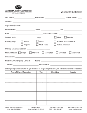Patient Intake Form