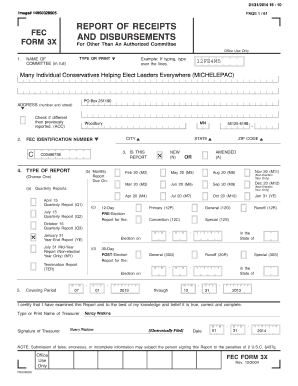 FEC Form 3X for Non-Authorized Committees