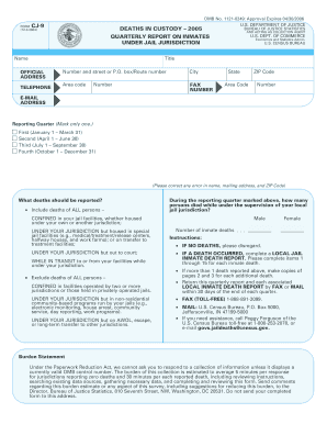 Quarterly Report on Inmate Deaths
