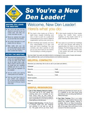 New Den Leader Guide