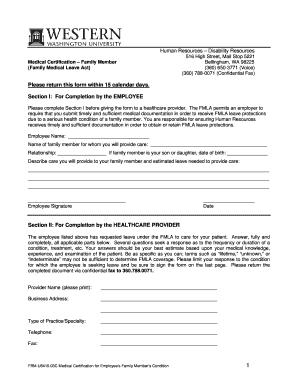 Medical Certification for Employee's Family Member