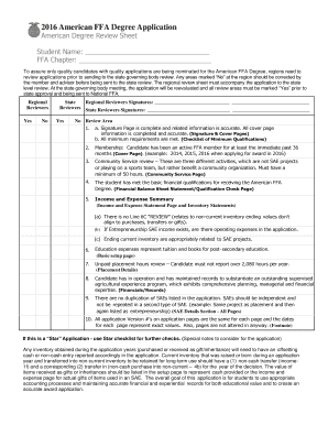 American FFA Degree Application