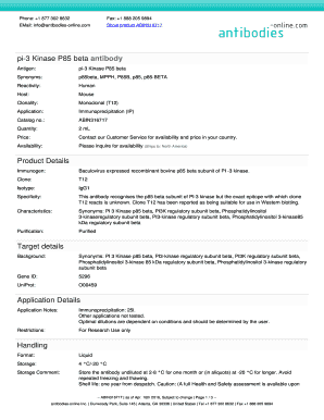 Order Form for Antibody Products