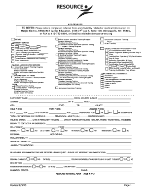 Resource Career Education Referral Form