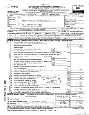 Form 990-EZ Tax Exemption Application