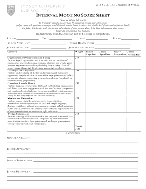 I MOOTING SCORE SHEET - Sydney University Law Society - suls org