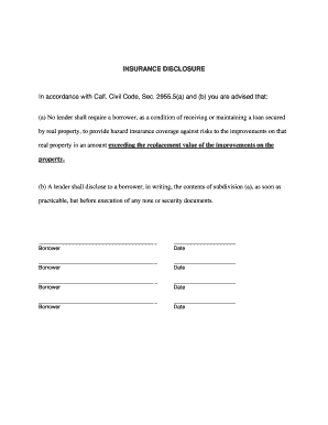 California Insurance Disclosure Form