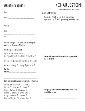 Volunteer Application Form