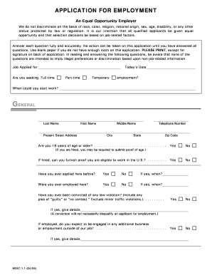 Employment Application Form