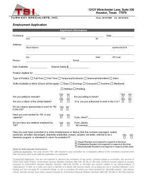 Employment Application Form