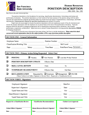State University Position Description Form