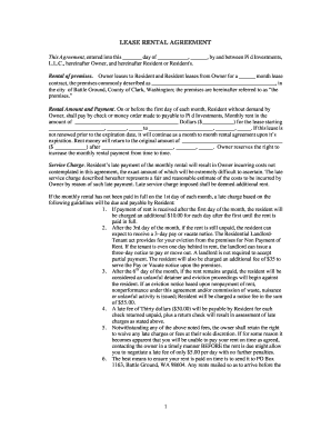 Washington Residential Lease Agreement
