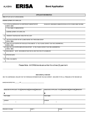 ERISA Bond Application Form