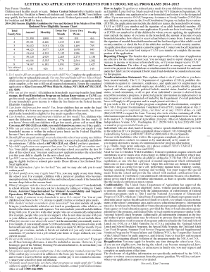 School Meal Program Application