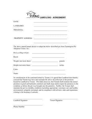 Landlord Pet Consent Agreement