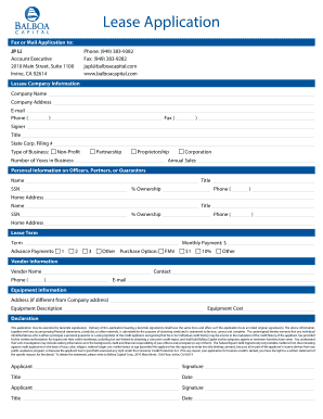 Lease Application Form
