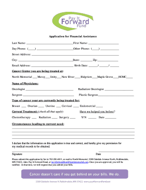 Application for Financial Assistance
