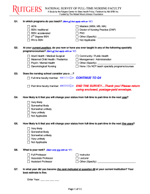 National Survey of Full-Time Nursing Faculty
