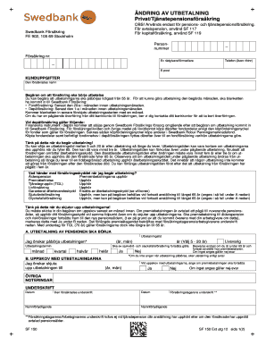 Swedish Pension Payout Change Form