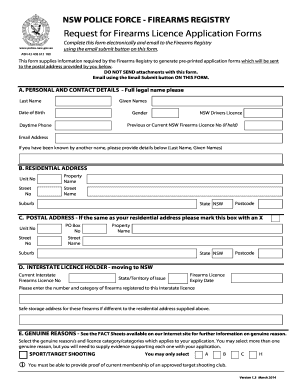 NSW Police Force Firearms Licence Application