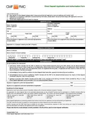 Direct Deposit Application and Authorization Form